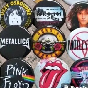 CUSTOM PIN BUTTONS BUNDLE OF 5 . Large Size.